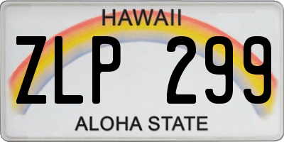 HI license plate ZLP299