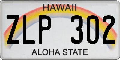 HI license plate ZLP302