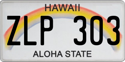 HI license plate ZLP303