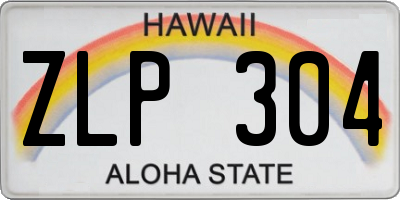 HI license plate ZLP304