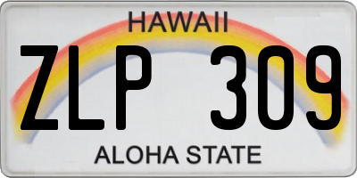 HI license plate ZLP309
