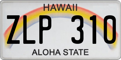 HI license plate ZLP310