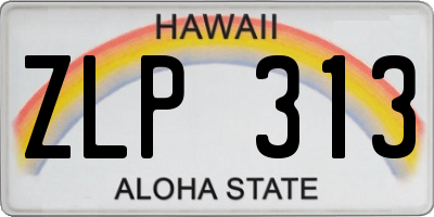 HI license plate ZLP313