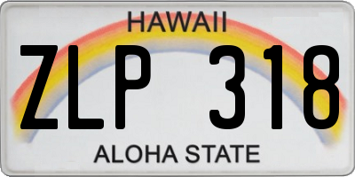 HI license plate ZLP318