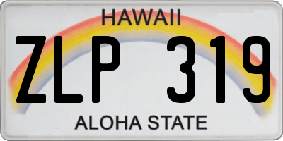 HI license plate ZLP319