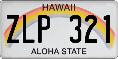 HI license plate ZLP321