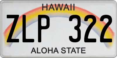 HI license plate ZLP322