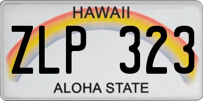 HI license plate ZLP323