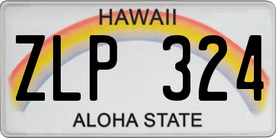 HI license plate ZLP324