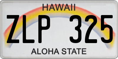 HI license plate ZLP325