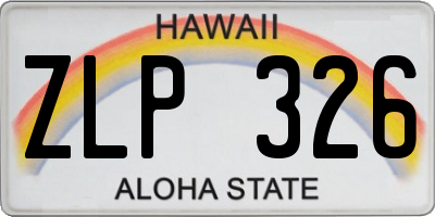HI license plate ZLP326
