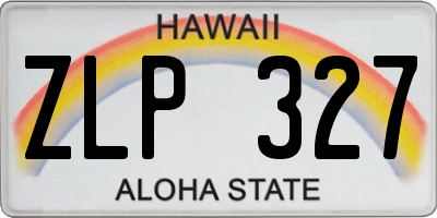 HI license plate ZLP327