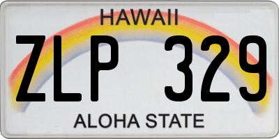 HI license plate ZLP329