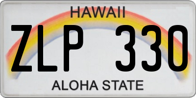 HI license plate ZLP330
