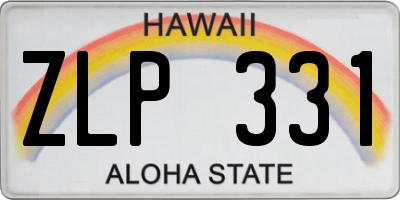 HI license plate ZLP331