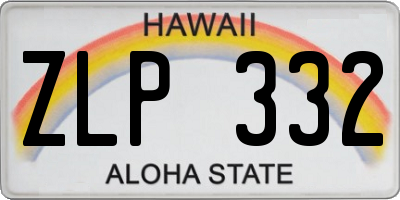 HI license plate ZLP332