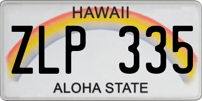 HI license plate ZLP335