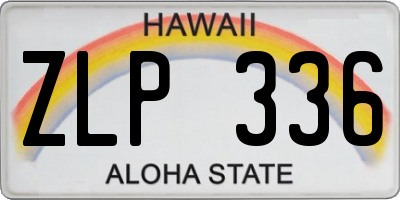 HI license plate ZLP336