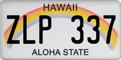 HI license plate ZLP337