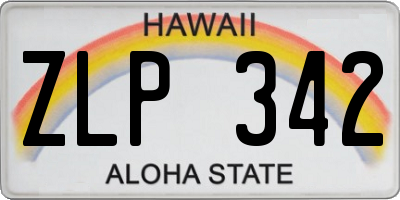 HI license plate ZLP342