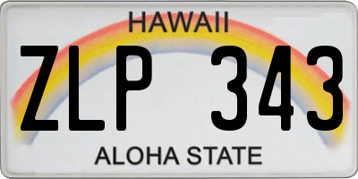 HI license plate ZLP343