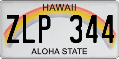 HI license plate ZLP344