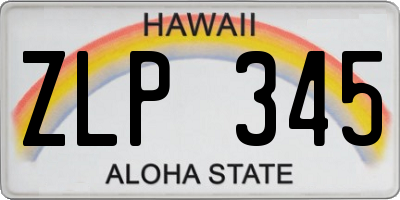 HI license plate ZLP345