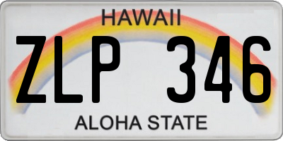 HI license plate ZLP346