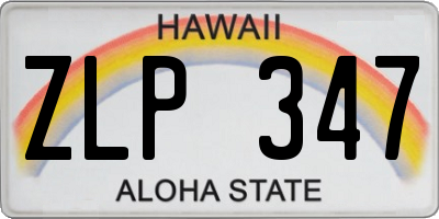 HI license plate ZLP347