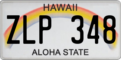 HI license plate ZLP348