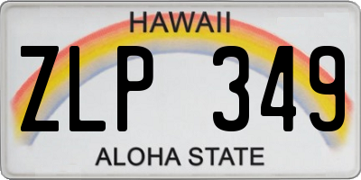 HI license plate ZLP349
