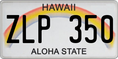 HI license plate ZLP350