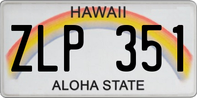 HI license plate ZLP351