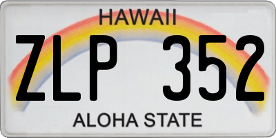 HI license plate ZLP352