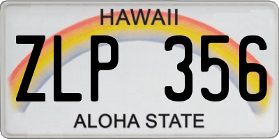 HI license plate ZLP356
