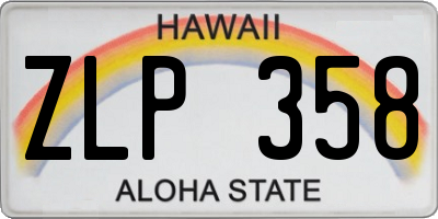 HI license plate ZLP358