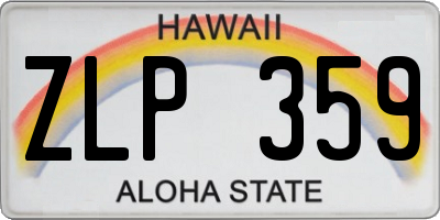 HI license plate ZLP359