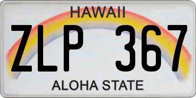 HI license plate ZLP367