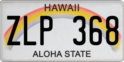 HI license plate ZLP368