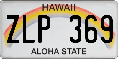 HI license plate ZLP369