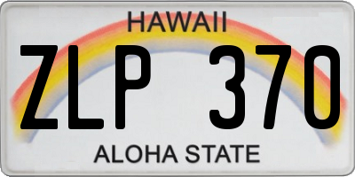 HI license plate ZLP370