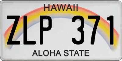 HI license plate ZLP371