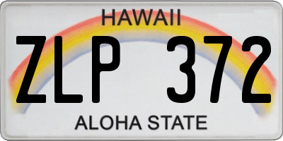 HI license plate ZLP372