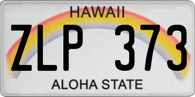 HI license plate ZLP373