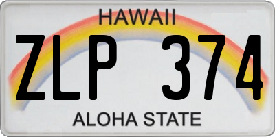 HI license plate ZLP374