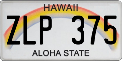 HI license plate ZLP375