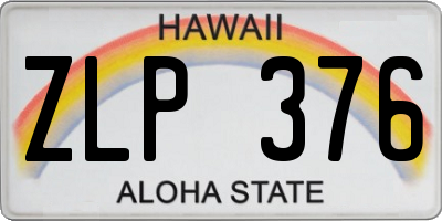 HI license plate ZLP376
