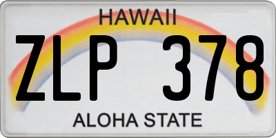 HI license plate ZLP378