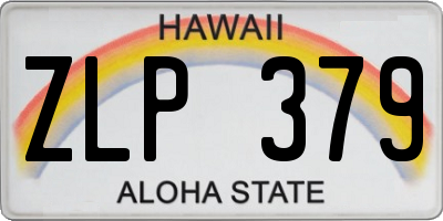 HI license plate ZLP379