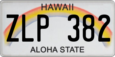 HI license plate ZLP382